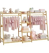 Amazon｜BAMBOOHOMIE ハンガーラック キッズ 子供用 多段式 衣類収納